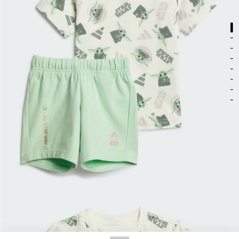 adidas Kids Star Wars Pajama Set - Cream and Green - Picture 3 of 3